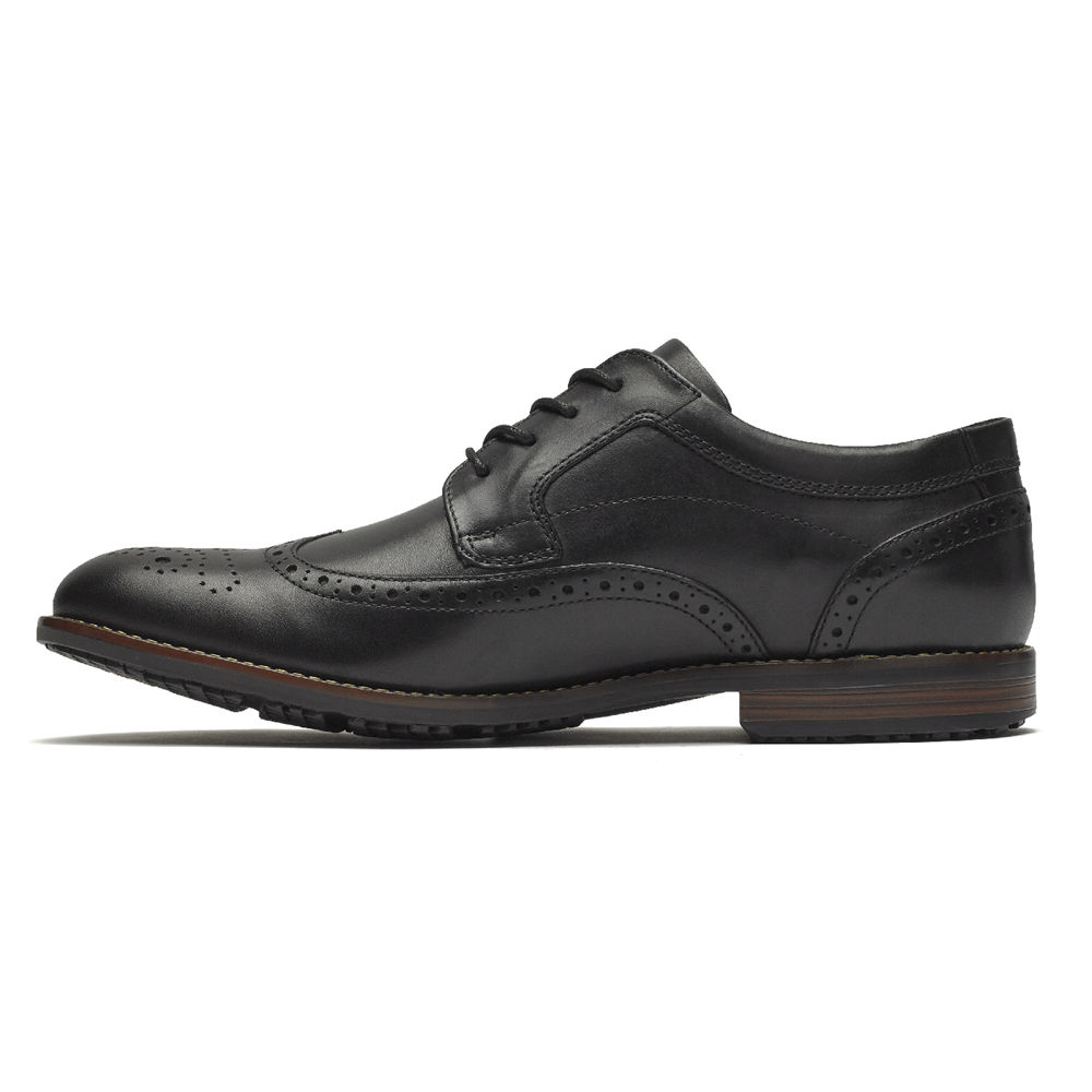 Sapatos Lace Ups Rockport Homem Pretas - Dustyn Wingtip - 32965WOLE